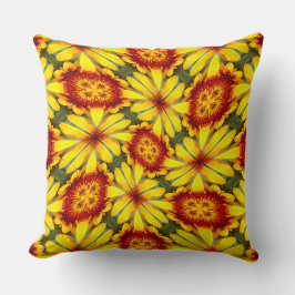 Gouden bloemen patroon kussen