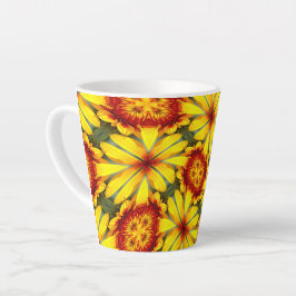 Gouden bloemen patroon latte mok