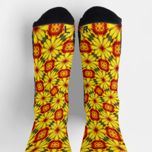 Gouden bloemen patroon sokken