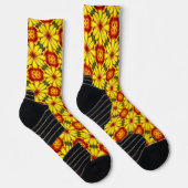 Gouden bloemen patroon sokken (Rechts)