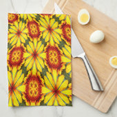 Gouden bloemen patroon theedoek (Quarter Fold)