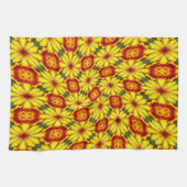 Gouden bloemen patroon theedoek (Horizontaal)