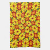 Gouden bloemen patroon theedoek (Verticaal)