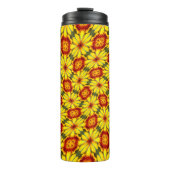 Gouden bloemen patroon thermosbeker (Voorkant)