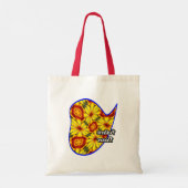Gouden bloemen patroon tote bag (Achterkant)