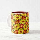 Gouden bloemen patroon tweekleurige koffiemok (Voorkant links)