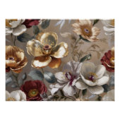 Gouden bloemen perfect poster (Voorkant)