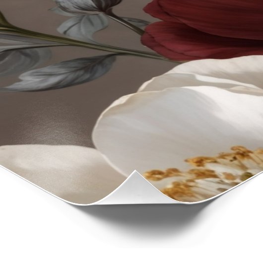 Gouden bloemen perfect poster (Hoek)