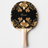 Gouden Bloemen Ping Pong Paddle Tafeltennisbatje (Voorkant)