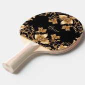 Gouden Bloemen Ping Pong Paddle Tafeltennisbatje (Voorkant Gekanteld)