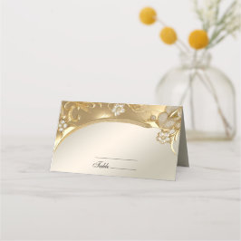Gouden Bloemen Place Card Plaatskaartje