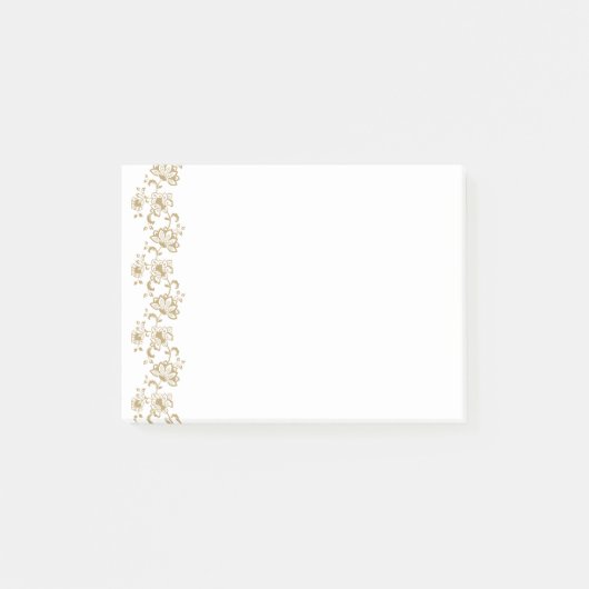 Gouden Bloemen Post-it® Notes (Voorkant)