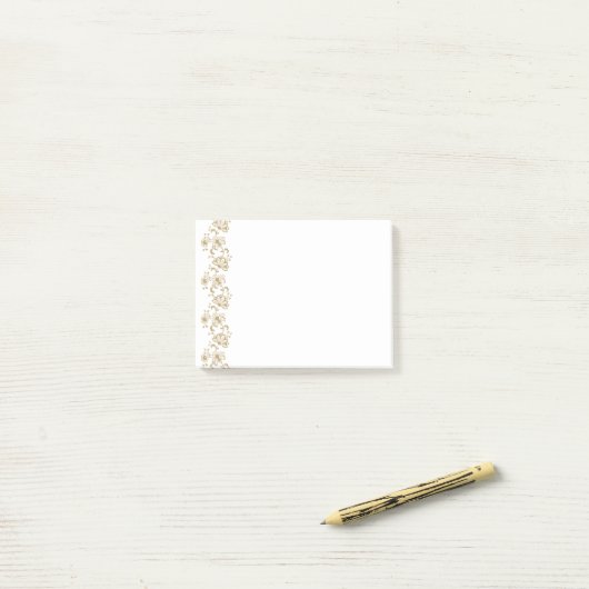 Gouden Bloemen Post-it® Notes (Op bureau)