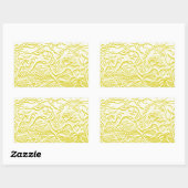 Gouden bloemen rechthoekige sticker (Vel)