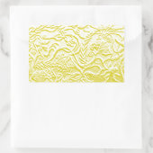 Gouden bloemen rechthoekige sticker (Tas)