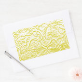 Gouden bloemen rechthoekige sticker (Envelop)