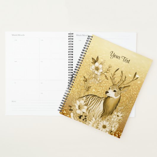 Gouden Bloemen Rendieren Vakantie Planner (Display)