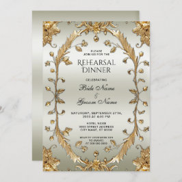 Gouden Bloemen repetitie diner Kaart