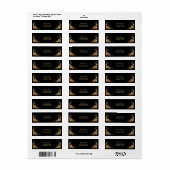 Gouden bloemen retouradreslabel etiket (Full Sheet)
