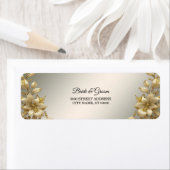 Gouden bloemen retouradreslabel etiket (Insitu)