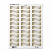 Gouden bloemen retouradreslabel etiket (Full Sheet)