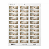 Gouden bloemen retouradreslabel etiket (Full Sheet)