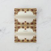 Gouden Bloemen Rode Edelsteen Dankjewel Kaart (Binnen)