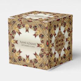 Gouden Bloemen Rode Edelsteen Favoriet Box Bedankdoosjes