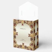 Gouden Bloemen Rode Edelsteen Favoriet Box Bedankdoosjes (Geopend)