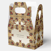 Gouden Bloemen Rode Edelsteen Favoriet Box Bedankdoosjes (Geopend)