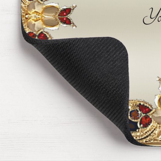 Gouden Bloemen Rode Edelsteen Mousepad Muismat (Hoek)