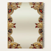 Gouden Bloemen Rode Edelsteen Planner (Achterkant)