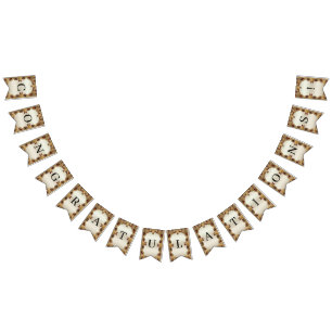 Gouden Bloemen Rode Edelsteen Slagboom Vlag Vlaggetjes