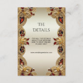 Gouden Bloemen Rode Edelsteen Splendor Detail Informatiekaartje (Voorkant)