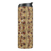 Gouden Bloemen Rode Edelsteen Thermische Tumbler Thermosbeker (Gedraaid links)
