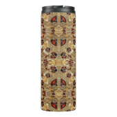 Gouden Bloemen Rode Edelsteen Thermische Tumbler Thermosbeker (Achterkant)