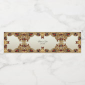 Gouden Bloemen Rode Edelsteen Water Fles Label Waterfles Etiket (Enkel label)