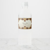 Gouden Bloemen Rode Edelsteen Water Fles Label Waterfles Etiket (Voorkant)