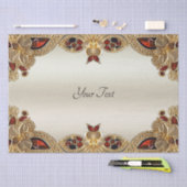 Gouden Bloemen Rode Edelsteen Weefsel Papier (Craft)