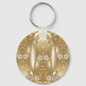 Gouden  Bloemen Sleutelhanger (Voorkant)