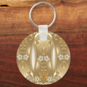 Gouden Bloemen Sleutelhanger (Voorkant)