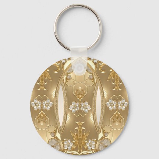 Gouden  Bloemen Sleutelhanger (Achterkant)