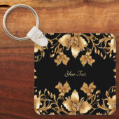 Gouden Bloemen Sleutelhanger (Voorkant)
