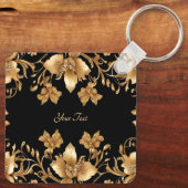 Gouden Bloemen Sleutelhanger (Achterkant)