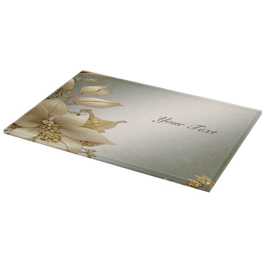 Gouden Bloemen Snijplank (Hoek)