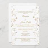 Gouden Bloemen Spaanse bruiloft uitnodiging (Voorkant / Achterkant)