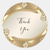 Gouden  Bloemen Sticker (Voorkant)