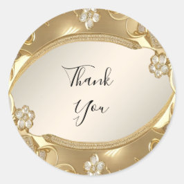 Gouden Bloemen Sticker