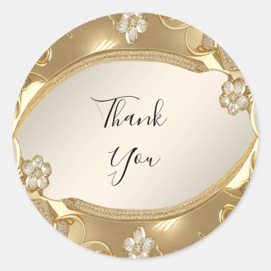 Gouden Bloemen Sticker (Voorkant)