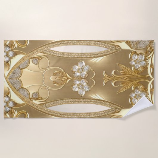 Gouden Bloemen Strandlaken (Voorkant)